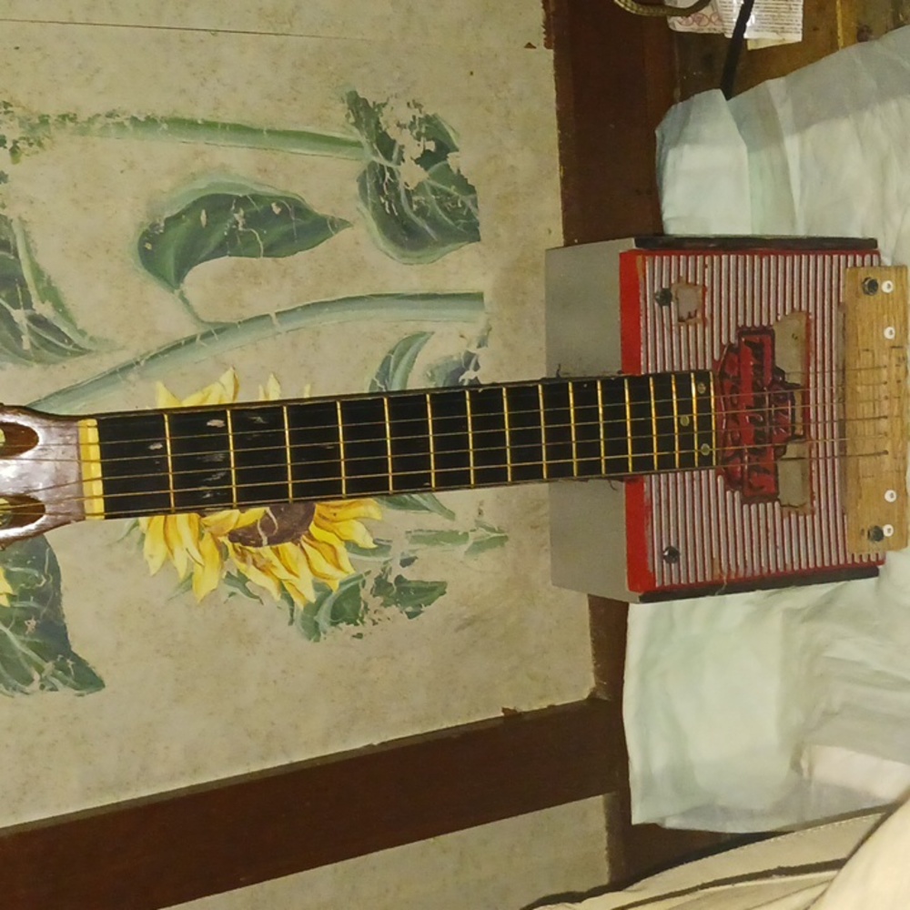 DB Designs Custom Cigar Box Acoustic 6 String Guitar 2023 Artist Signed